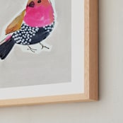 "Stay 1" - Art Print in Pashmina, pink, ink and mustard by Victoria Johnson - Frame Close-up