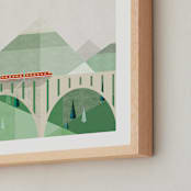 "Train Voyage" - Art Print in Burnt Sienna by Robert and Stella - Frame Close-up