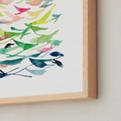 "Spring is in the Air" - Art Print in Spring Green by Jean Choe Art and Design - Frame Close-up