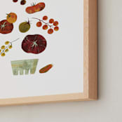 "Tomato Season" - Art Print in Green Zebra by Kayla King - Frame Close-up