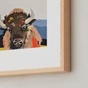 "Konza" - Art Print in prairie blue by Marla Beyer - Frame Close-up