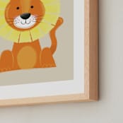 "Mr. Lion" - Art Print in Sand by Ashlee Townsend - Frame Close-up