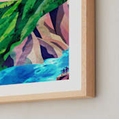 "Two Explorers I" - Art Print in Emerald Green by Mojca Dolinar - Frame Close-up