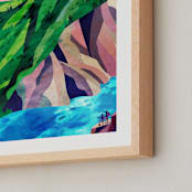 "Two Explorers I" - Art Print in Emerald Green by Mojca Dolinar - Frame Close-up