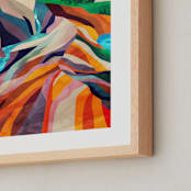 "Two Explorers II" - Art Print in Burnt Orange by Mojca Dolinar - Frame Close-up