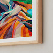 "Two Explorers II" - Art Print in Burnt Orange by Mojca Dolinar - Frame Close-up