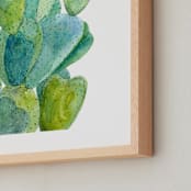 "Cacti" - Art Print in Cactus green by Alexandra Dzh - Frame Close-up