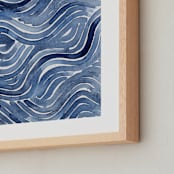 "Playful Tide" - Art Print in Gulf by Kristine Sarley - Frame Close-up