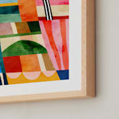 "Summer blocks" - Art Print in Rainbow by Mojca Dolinar - Frame Close-up