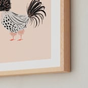 "Spotted Hen" - Art Print in Light Pink by SALLY MURPHY - Frame Close-up