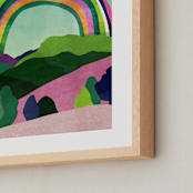 "Rainbow dreams" - Art Print in Emerald Green by Mojca Dolinar - Frame Close-up