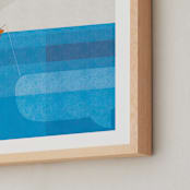 "Deep Sea Voyage" - Art Print in Azure by Robert and Stella - Frame Close-up