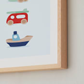"Air Land Sea" - Art Print in The Blues by Tamara Hilje - Frame Close-up