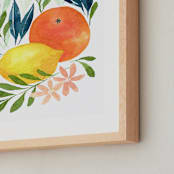 "Citrus Garden" - Art Print in Sugar by Kara Aina - Frame Close-up