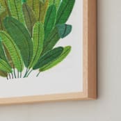 "Banana Leaf Bouquet" - Art Print in Tropical Green by Madeline Trait - Frame Close-up