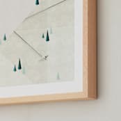 "Mountain Adventure" - Art Print in Snow by Robert and Stella - Frame Close-up