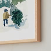 "the perfect tree" - Art Print in Forest Green by Mary Cecelia - Frame Close-up
