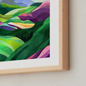 "Far away places" - Art Print in Emerald Green by Mojca Dolinar - Frame Close-up