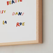 "Beauty is in the Street" - Art Print in Navy by June Letters Studio - Frame Close-up