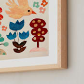 "Bird and the forest" - Art Print in Off White by Mojca Dolinar - Frame Close-up