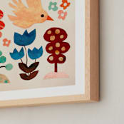 "Bird and the forest" - Art Print in Off White by Mojca Dolinar - Frame Close-up