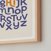 "Hi from the Alphabet" - Art Print in Indigo by Krissy Callahan - Frame Close-up