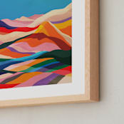 "Rainbow fields" - Art Print in rainbow by Mojca Dolinar - Frame Close-up