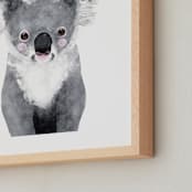 "Baby Koala" - Art Print in pebble by Cass Loh - Frame Close-up