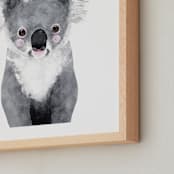 "Baby Koala" - Art Print in pebble by Cass Loh - Frame Close-up