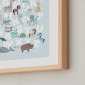 "Wild Animal Alphabet" - Art Print in white by Jessie Steury - Frame Close-up