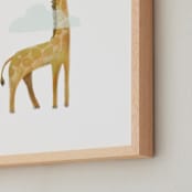 "Long Neck Friend" - Art Print in Giraffe by 2birdstone - Frame Close-up