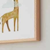 "Long Neck Friend" - Art Print in Giraffe by 2birdstone - Frame Close-up