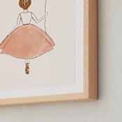"My Little Ballerina" - Art Print in Peach by Belia Simm - Frame Close-up
