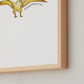 "Watercolor Dino Party Pterodactyl" - Art Print in Canary by Rachel Getz - Frame Close-up