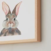 "Curious Bunny" - Art Print in Grey by Together Apart - Frame Close-up