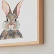 "Curious Bunny" - Art Print in Grey by Together Apart - Frame Close-up