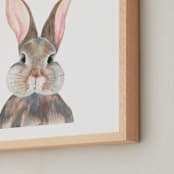 "Curious Bunny" - Art Print in Grey by Together Apart - Frame Close-up