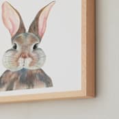 "Curious Bunny" - Art Print in Grey by Together Apart - Frame Close-up