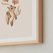 "Bear with Flowers" - Art Print in Tan by Vivian Yiwing - Frame Close-up