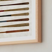 "Vintage Bats" - Art Print in Dust by Heather Schertzer - Frame Close-up