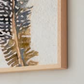 "Brave Feather" - Art Print in Payne's Gray by Stephanie Toral - Frame Close-up