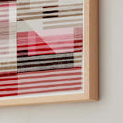 "Lined Abstract" - Art Print in Coral Pink by Francesca Iannaccone - Frame Close-up
