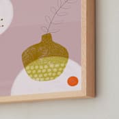 "Still Life with Pink Pear" - Art Print in Dusky pink by Francesca Iannaccone - Frame Close-up
