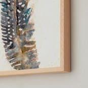 "Gentle Feather" - Art Print in Payne's Gray by Stephanie Toral - Frame Close-up