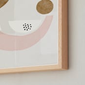 "The Balancing 2" - Art Print in Taupe and salmon by Francesca Iannaccone - Frame Close-up