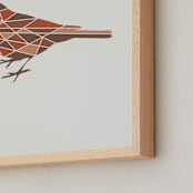 "Bird Geometry" - Art Print in Red Sienna by Jennifer Morehead - Frame Close-up