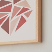 "Shattered Series Diamond" - Art Print in Coral by Jennifer Morehead - Frame Close-up