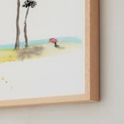 "Shade by the Sea" - Art Print in Turqouise by Lindsay Megahed - Frame Close-up