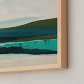 "Abstract  Seascape Alaskan Coast" - Art Print in turquoise blue by Caryn Owen - Frame Close-up