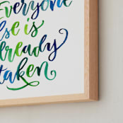 "Be Yourself" - Art Print in Sea Glass by Laura Bolter - Frame Close-up